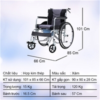 Xe lăn có bô vệ sinh Nikita S213-3+D